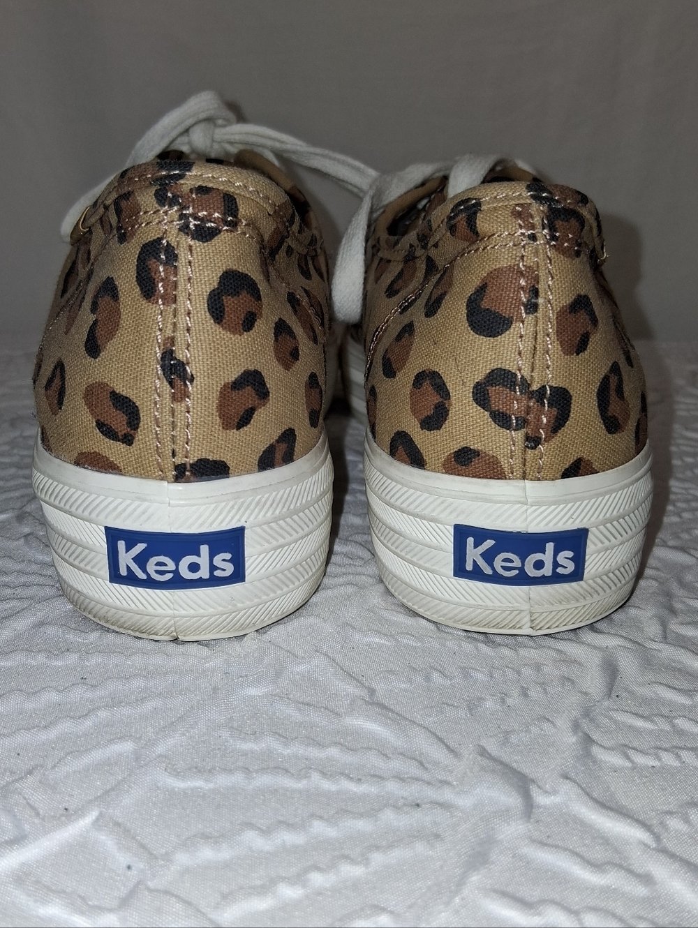 Keds Women’s Leopard Print Casual Lace-Up Sneakers - Tan Sixe 7.5 - Picture 5 of 16